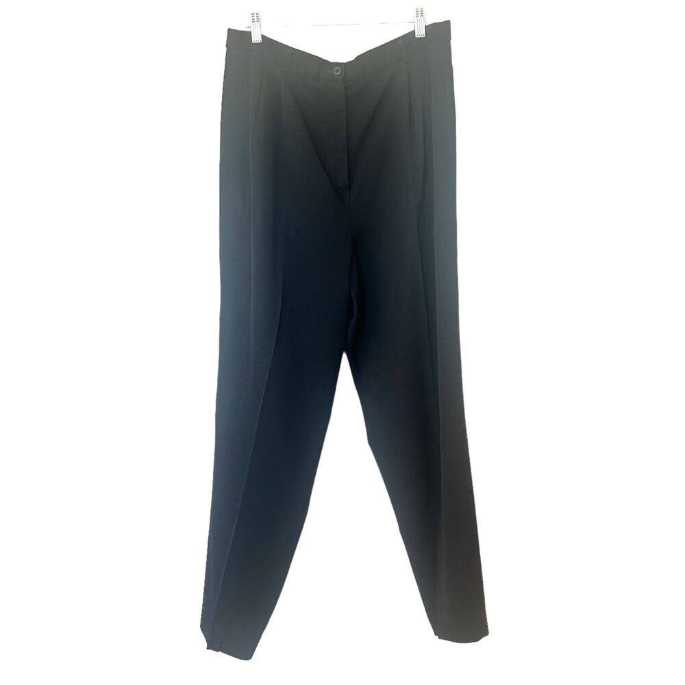 Vintage Lands' End Women's 100% Wool Straight Leg Dress Pants Black Size 14 - Picture 2 of 9